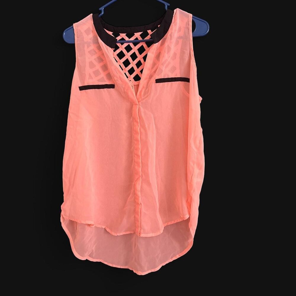 Live 4 Truth Pink mesh blouse with black